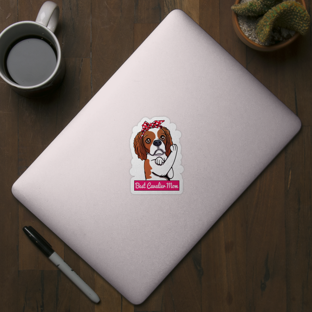 Retro Cavalier King Charles Spaniel Dog Mom by USProudness